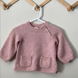 H&M Pink Knit Sweater with Pockets 4-6 months